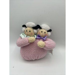 Vintage conjoined twin Lambs 6” Joelson Industries 1999 Cute spring lambs sheep